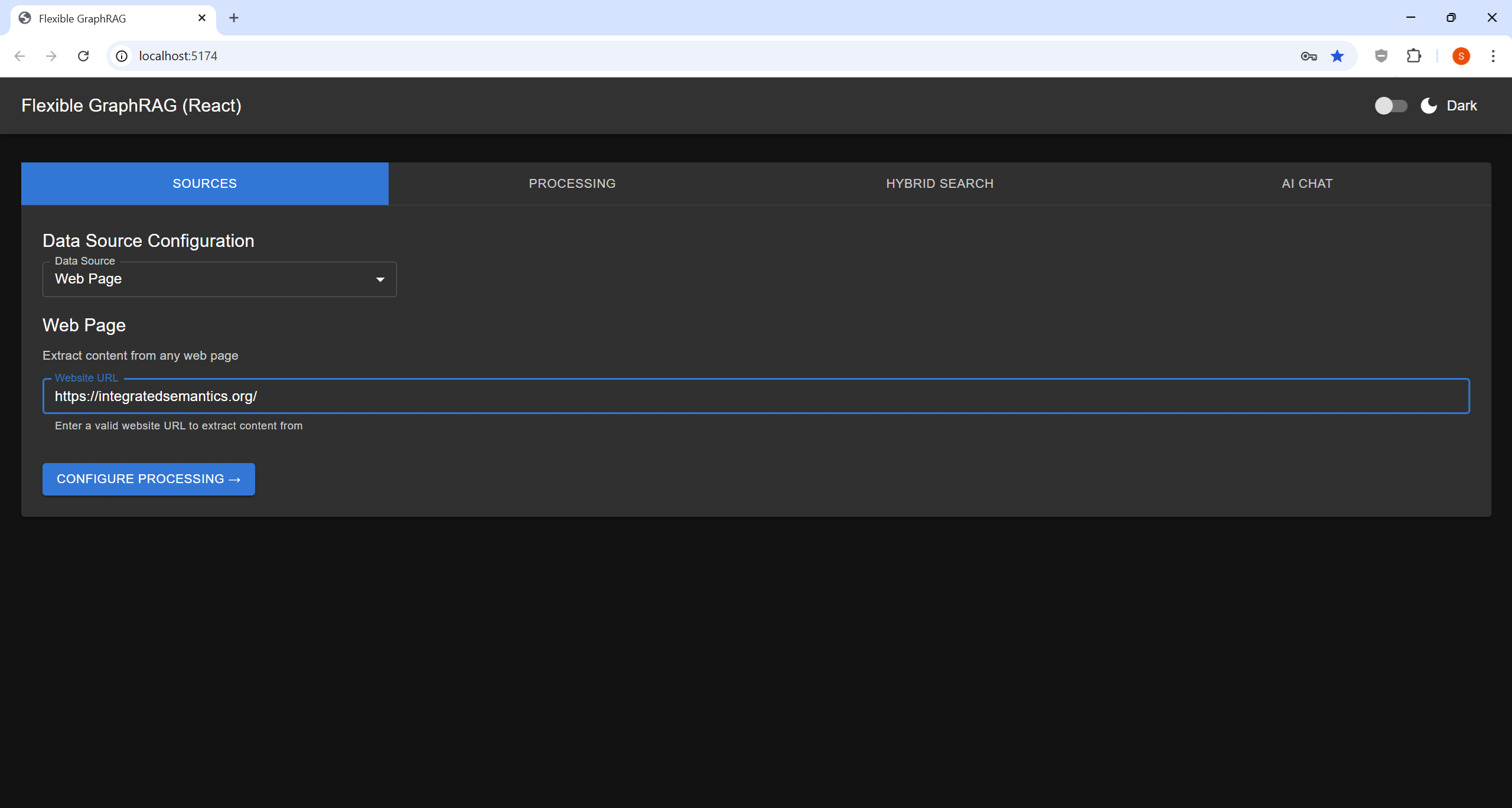 Web Pages source form